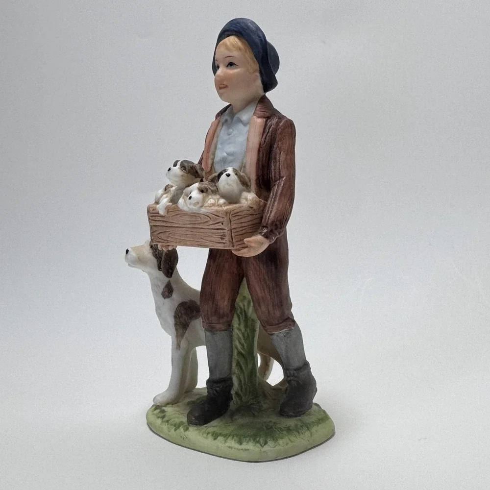 Vintage NRM, INC. Resin Statue Puppy Love By Norman Rockwell Multicolor Standard